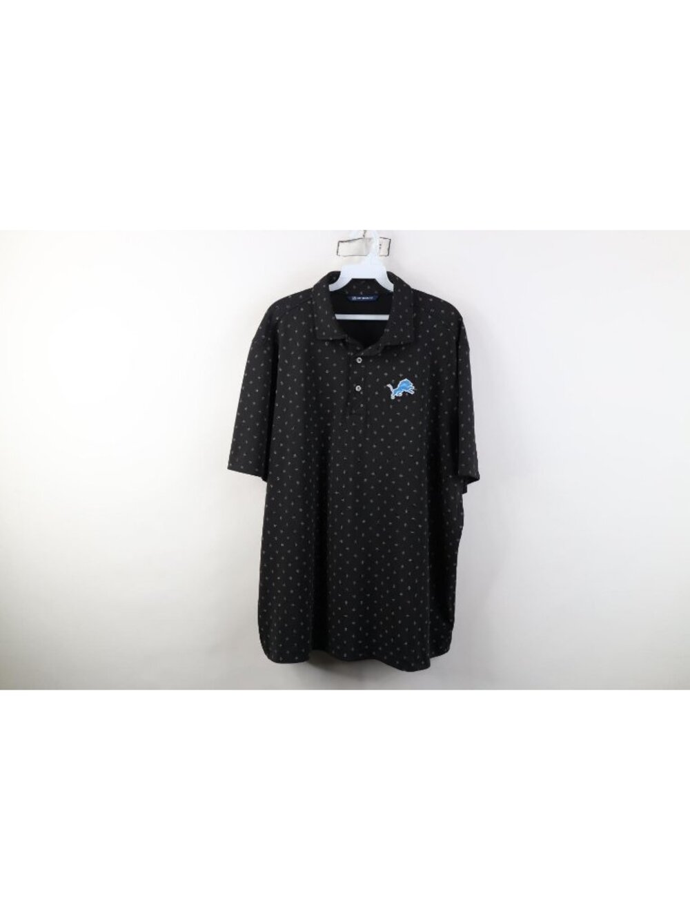 Cutter & Buck Mens XL Geometric Knit Detroit Lions Football Golf Polo Shirt